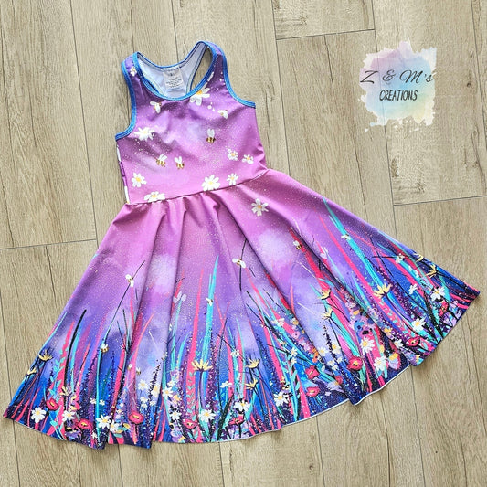 Dusk Floral Panel Dress