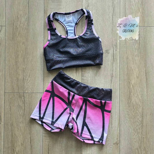 Pink Glitter Active Set