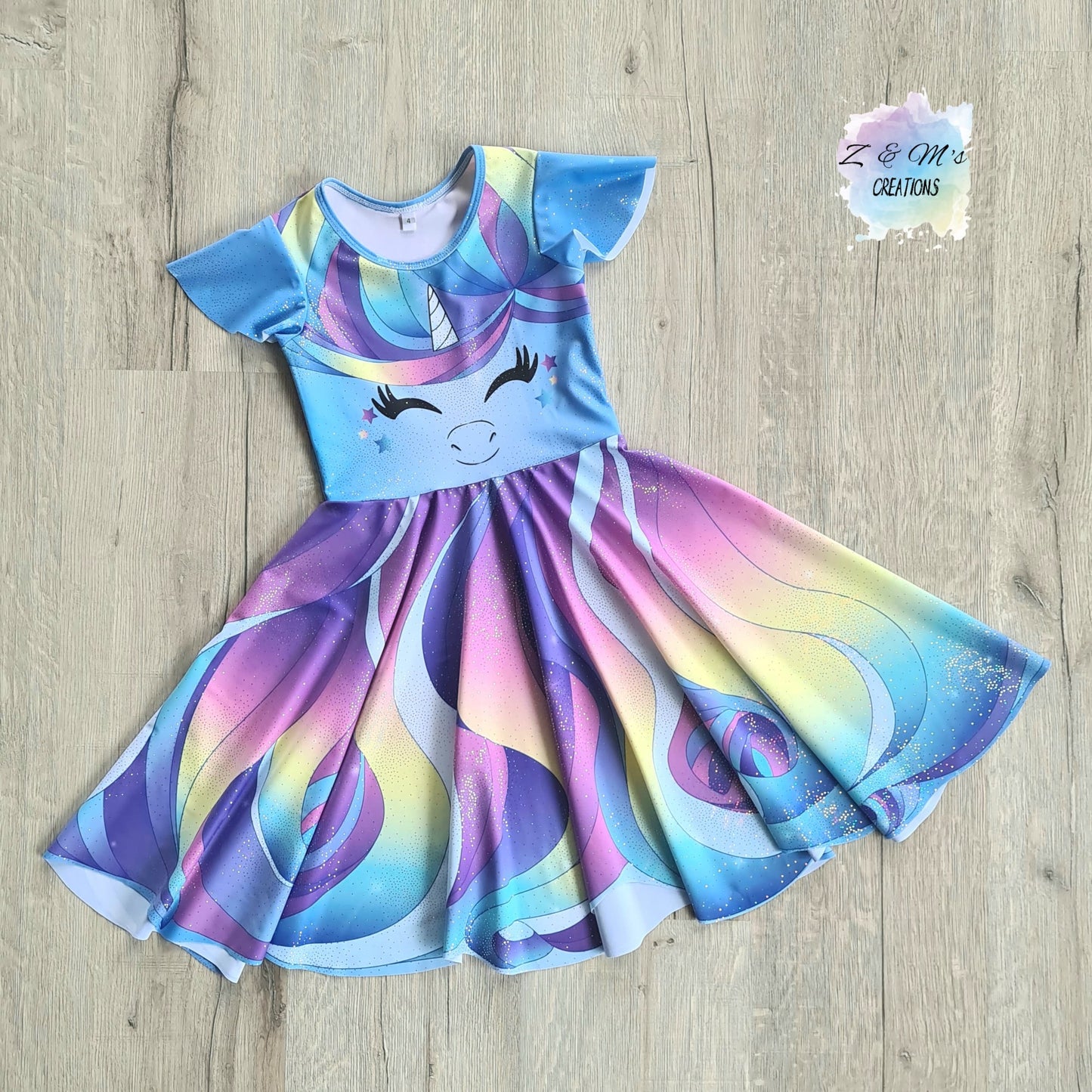 Blue Unicorn Panel Dress Blue Unicorn Panel Dress