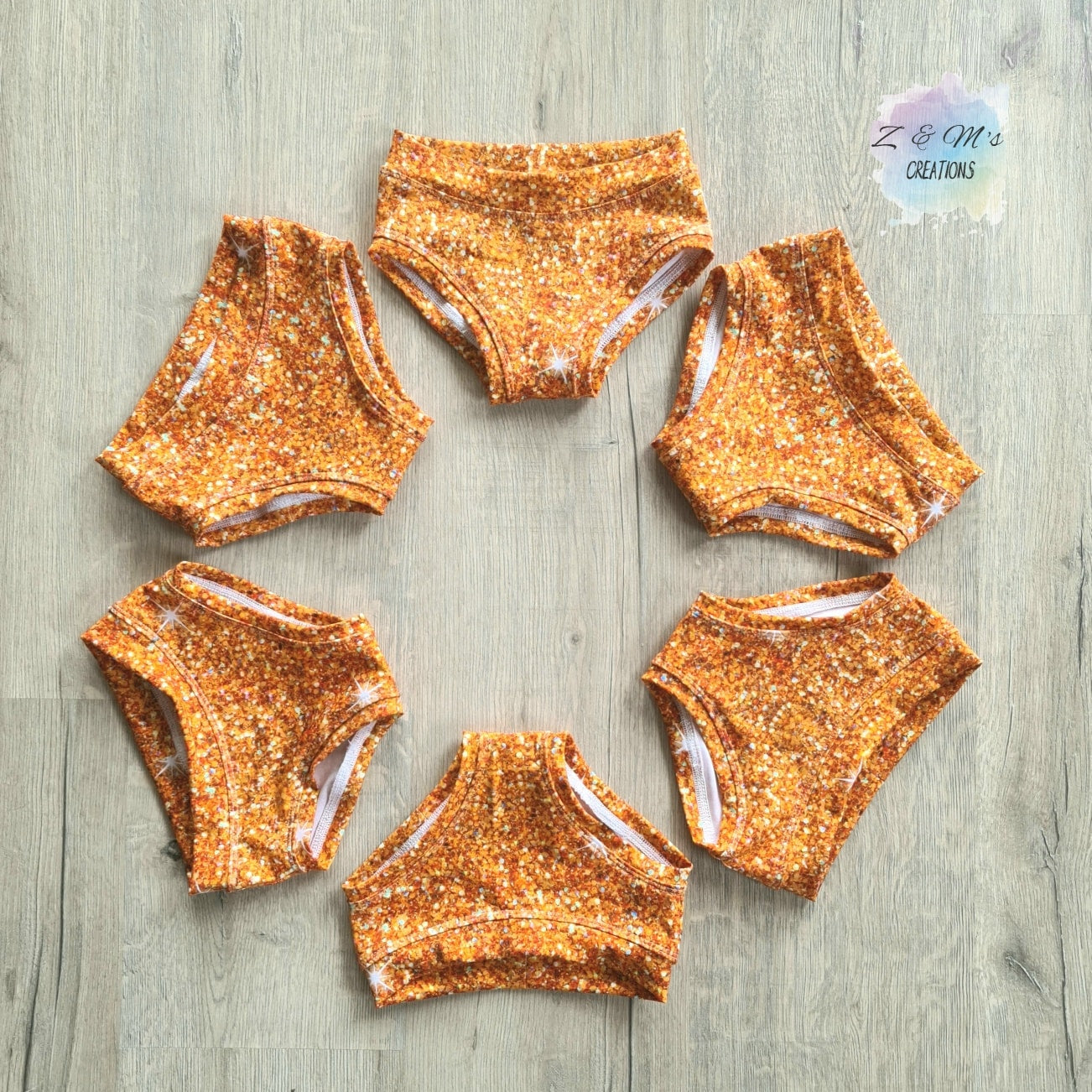 PACK 3 - UNDIES ORANGE GLITTER