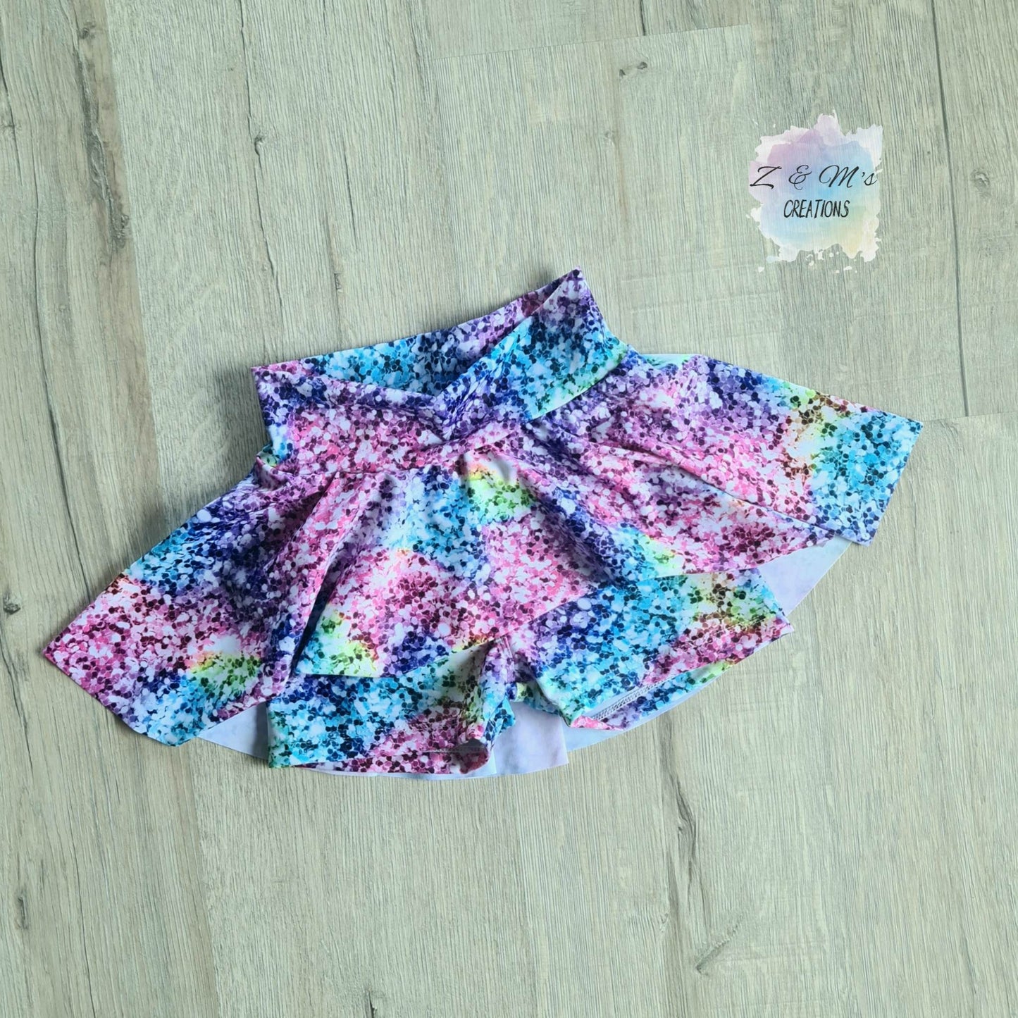 Rainbow Chunky Glitter Skort