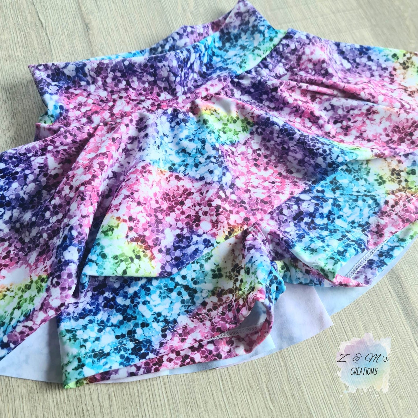 Rainbow Chunky Glitter Skort