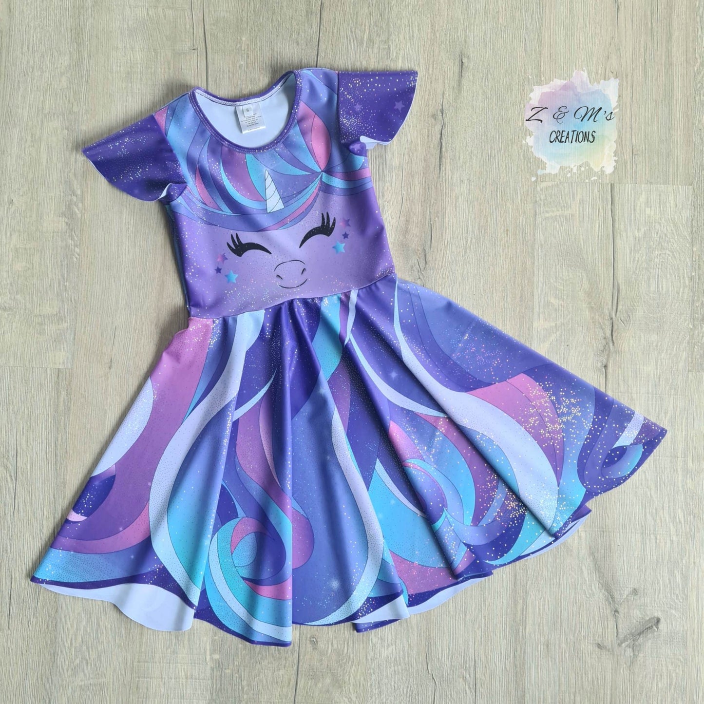 Purple Unicorn Panel Dress